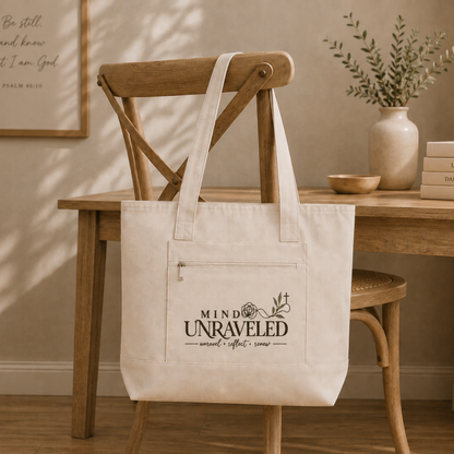 Mind Unraveled Zipper Canvas Tote