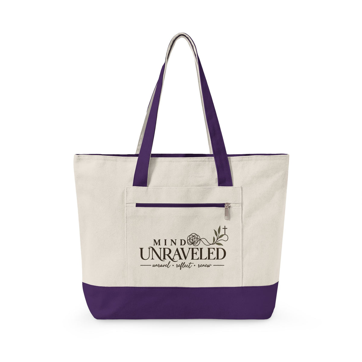 Mind Unraveled Zipper Canvas Tote