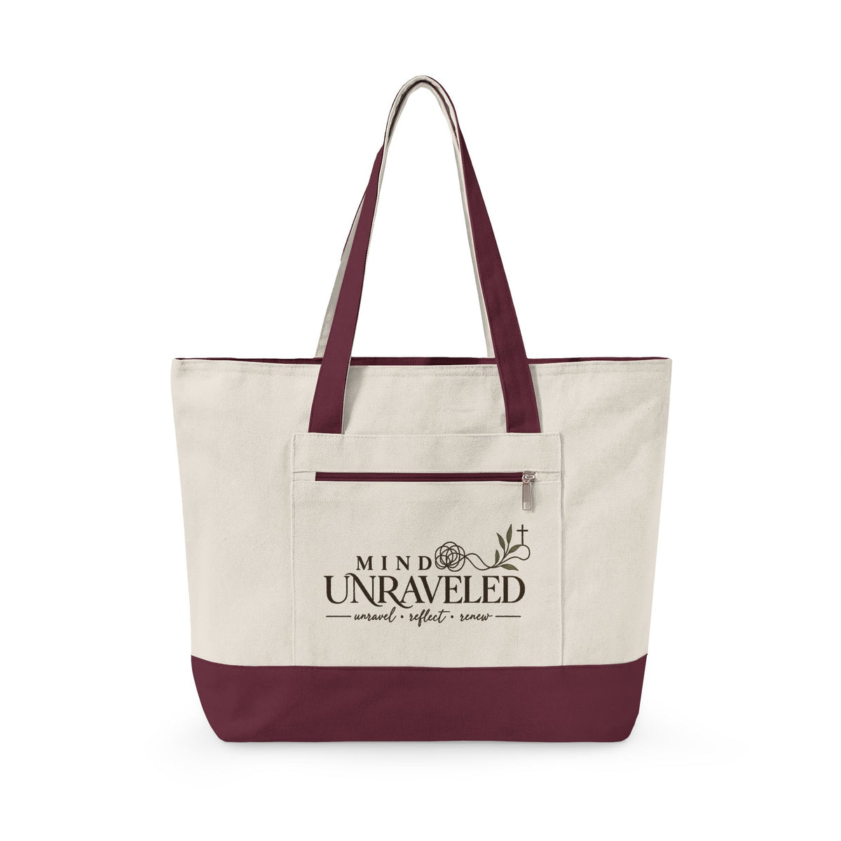 Mind Unraveled Zipper Canvas Tote