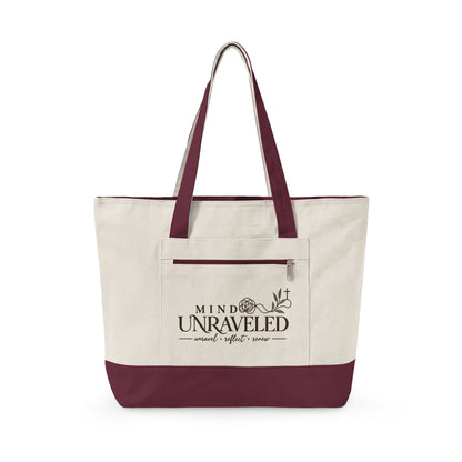 Mind Unraveled Zipper Canvas Tote